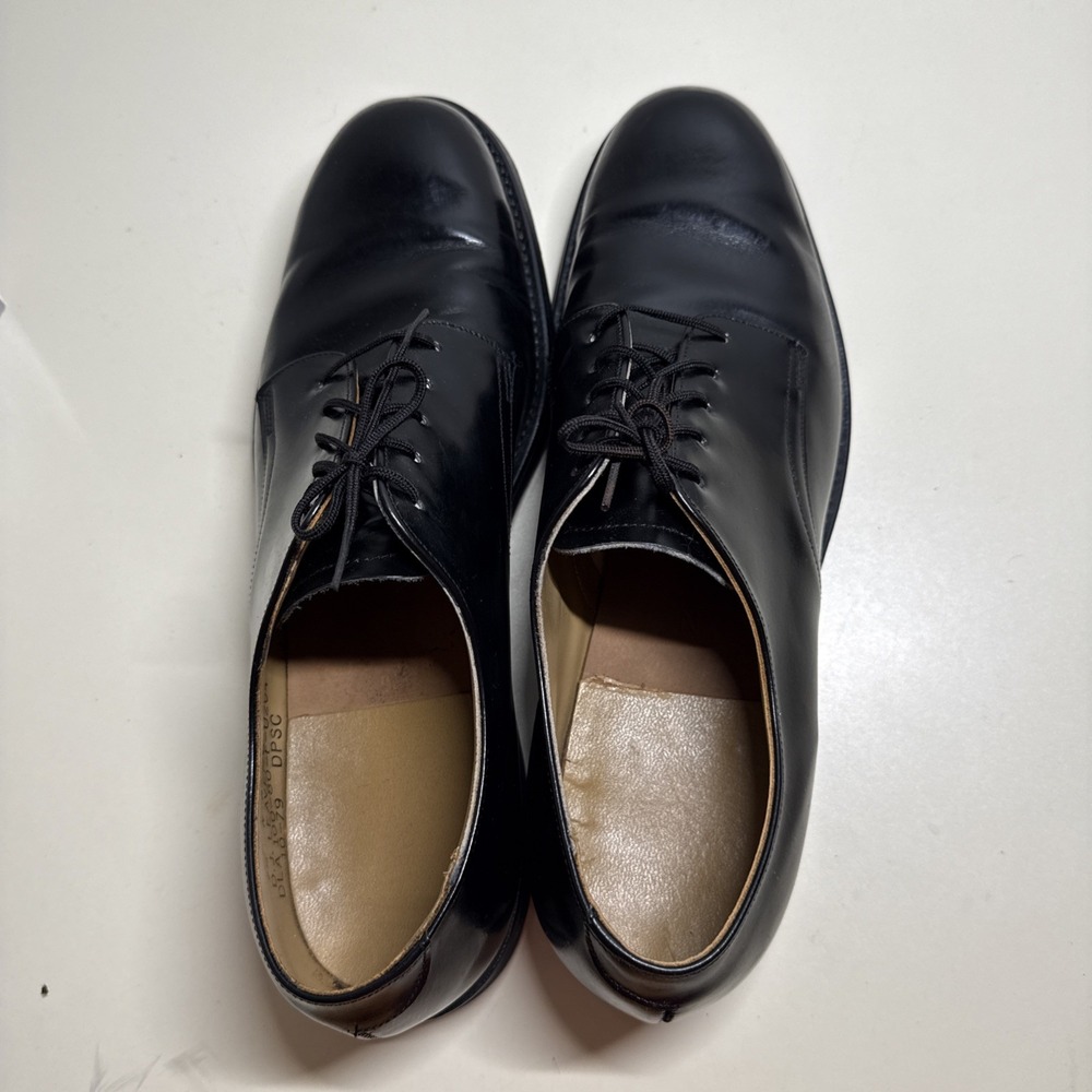 Vintage 1979 US Navy Service Shoes D.J. Leavenworth Men's 9.5N Black Leather - Picture 9 of 10